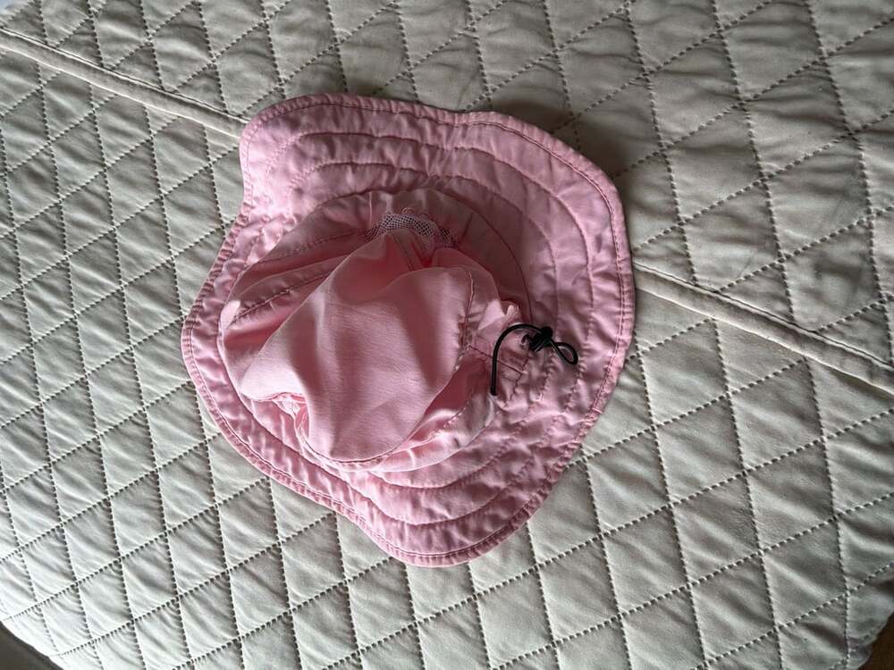 Pink Toddler Sun Protection Bucket Hat with Adjustable Chin Strap